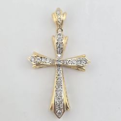 14k gold diamond cross