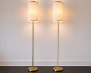 2 Gold Matching Lamps with Color Changing Smart Bulbs