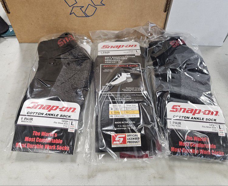 Brand New Snap-on Tools Ankle Socks Size Large
