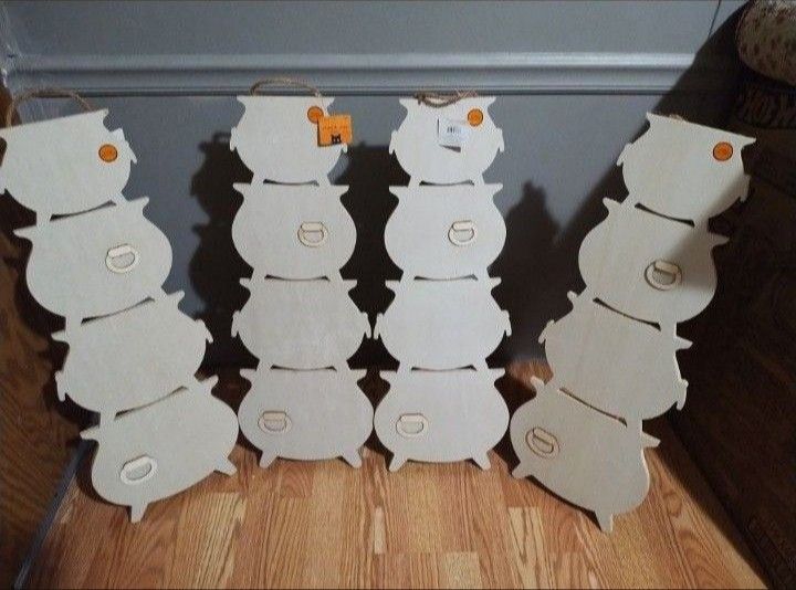 Set of 4 Wooden Standing / Hanging Cauldron Stack 30" Signs ($80 retail value)