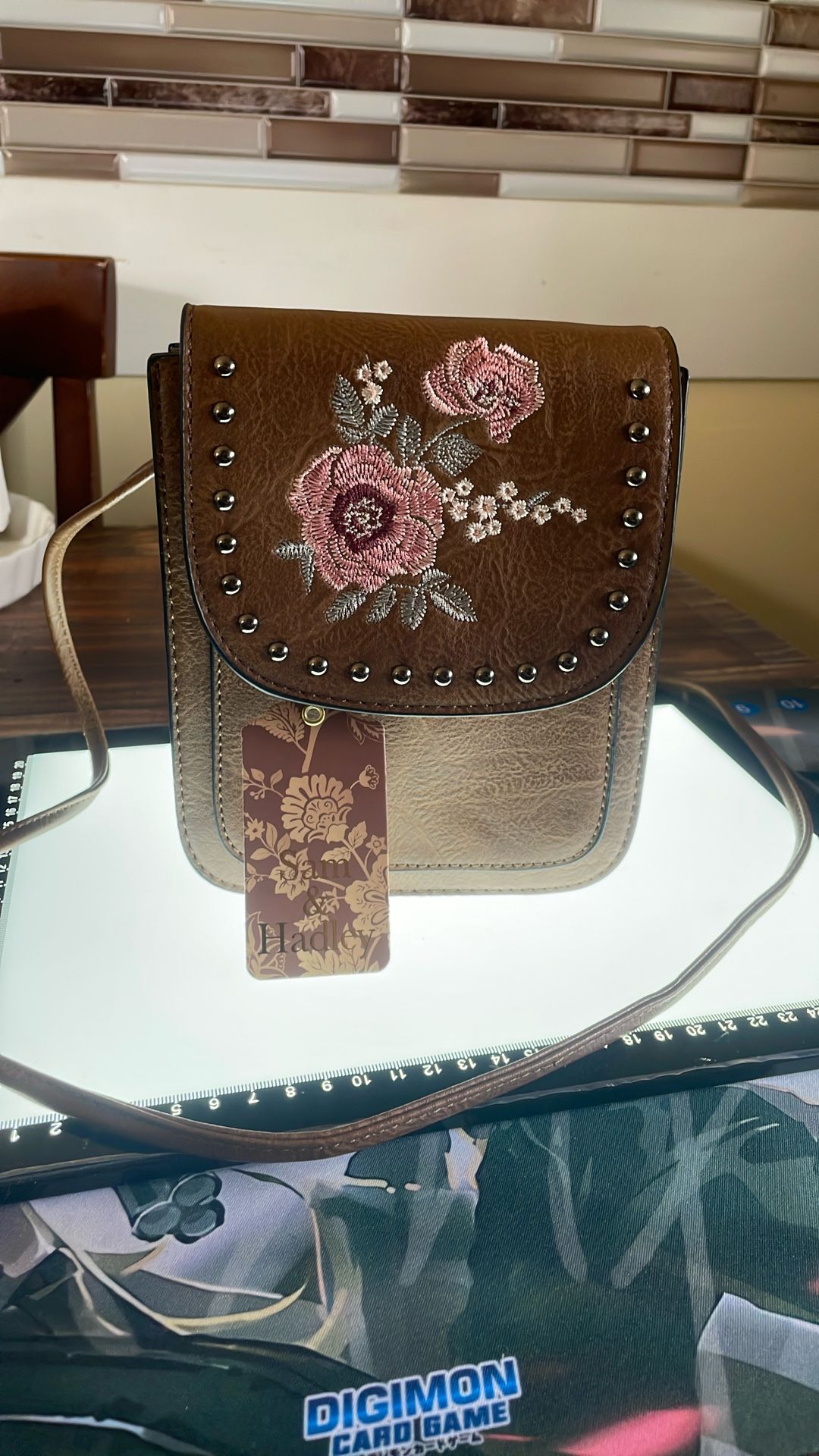 Sam & Hadley Brown Leather Crossbody Shoulder Bag