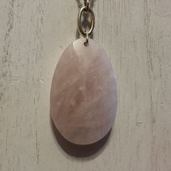 Rose Quarts Authentic Stone Pendant White House Black Market