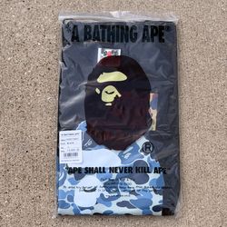 Blue Bathing Ape Big Ape Head Black T-Shirt Size Large NIB 