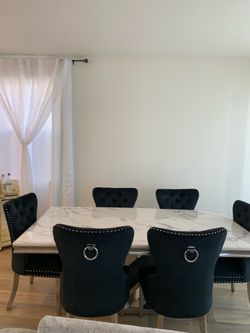 6 dining chairs with table