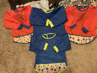 Two Shopping Cart Or High Chair Covers And Four Bibs 