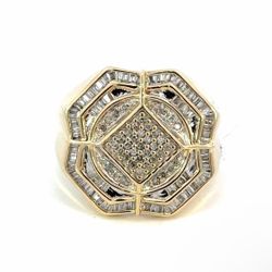 Men’s 14k Yellow Gold 1.16 CTW Diamond Cluster Ring Size 10.5  GP3110720