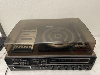 Silver Marshall 880R FM Stereo Receiver Record Player 8 Track Cassette Player