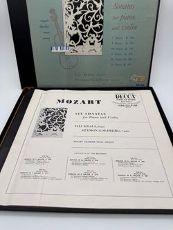 Mozart Six Sonatas Lili Kraus Szymon Goldberg Decca DX-103 3 LP Box Set 1950