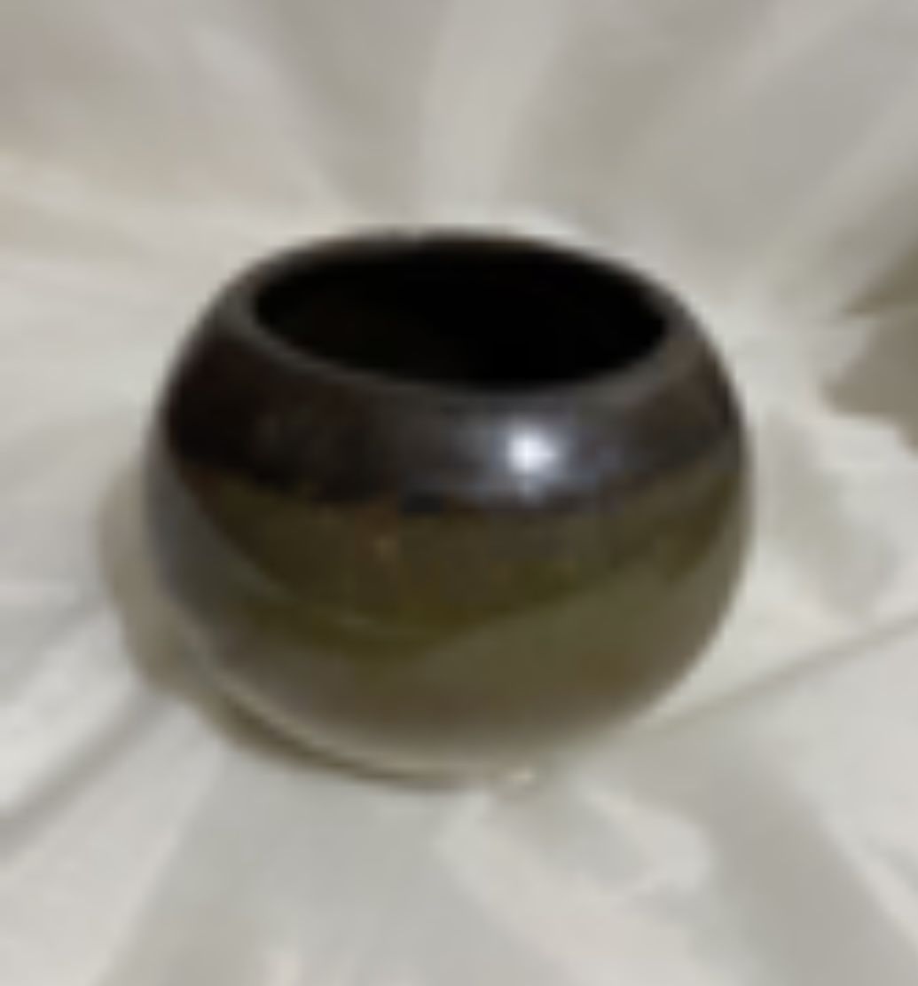 Vintage Glazed Pottery Bowl Rustic Handmade Ceramic Vessel Planter Catchall 4”