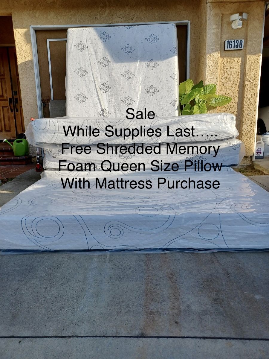 Queen size mattress, New, Plastic sealed, Gel Memory, beautiful soft cover, I have all size