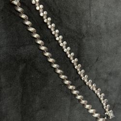 Sterling Silver Diamond Cut  Wavy San Marco Style Bracelets