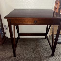 Brown Wooden Desk With Drawer / Table
