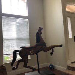 Hand Carved Wood Horse 