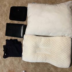 Pillows, leather storage box and shirt