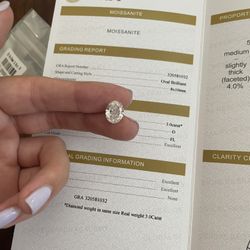 3 Carat Oval Shape Moissanite Diamond Loose Stone