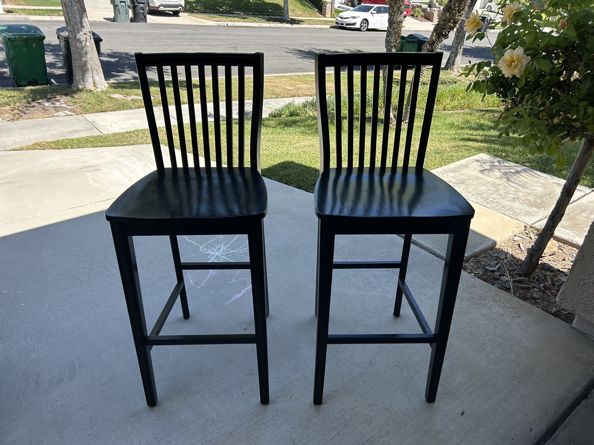 Pier 1 Wood Bar Stools (Dark Espresso, 30” Seat Height)
