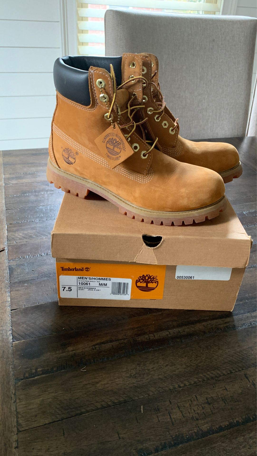 Timberland boots size 7.5 men’s-never worn