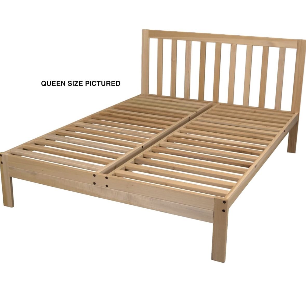 Platform Full Bed Frame, Solid Wood, New In Box