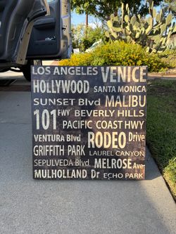 Los Angeles Typography Canvas Wall Art
