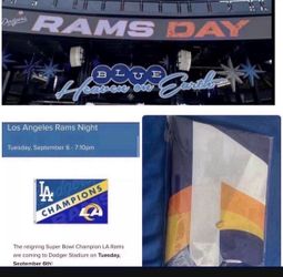 Los Angeles LA Dodgers Rams Flag Banner Los Angeles Rams Night 9/6 💥💥