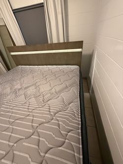 King Mattress with Wood Headboard