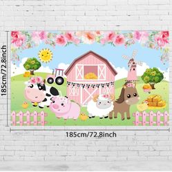 girls farm theme backdrop