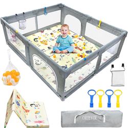 XL Baby Playpen With Mat, Balls And Other Toys 