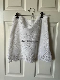 Abercrombie White Lace Mini Skirt with Body Suit Top