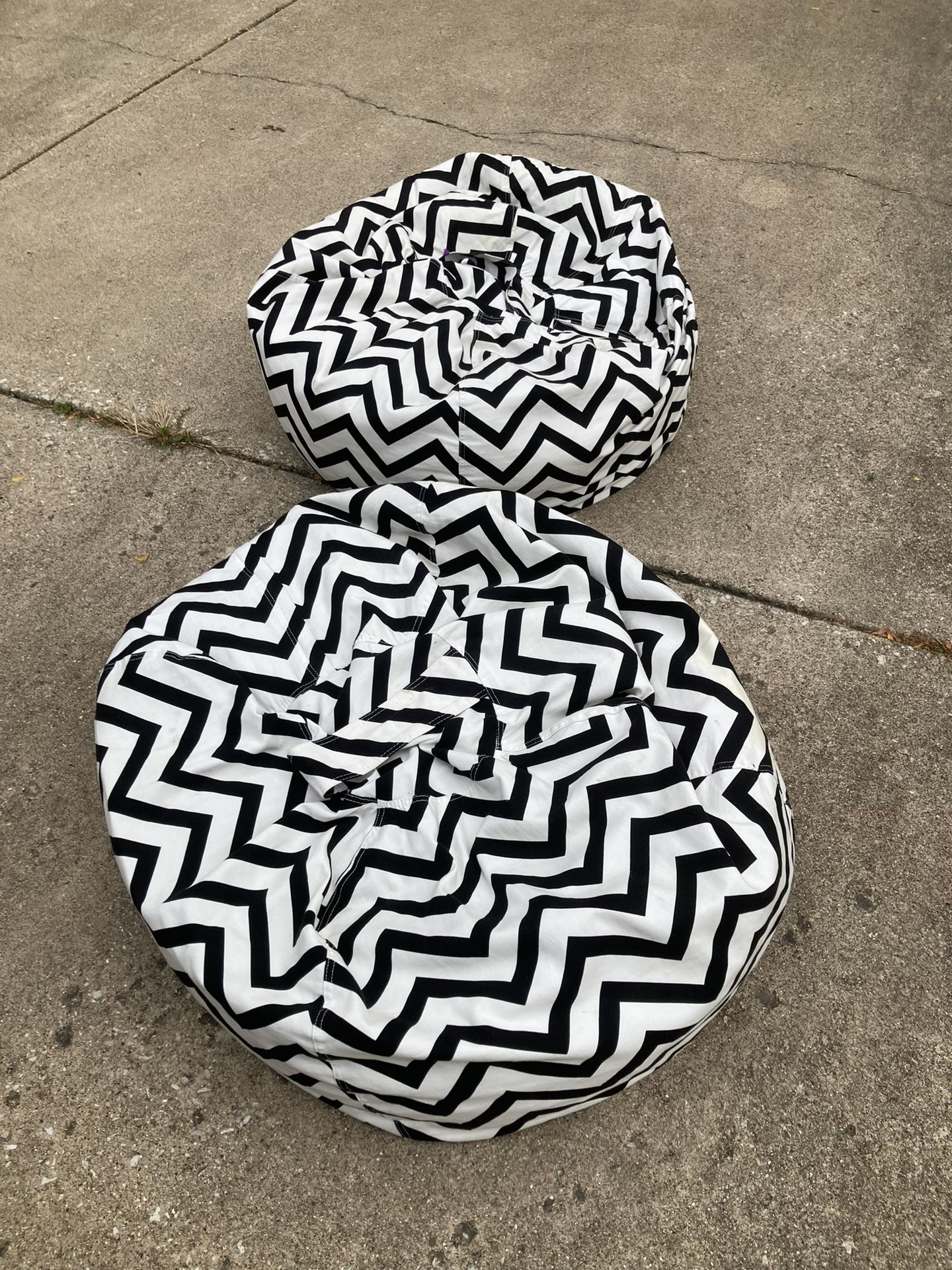 Set of two large bean bag chairs