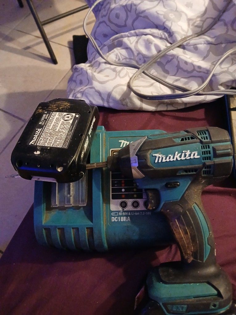 Makita Drill With Charger And 2 Batteries
