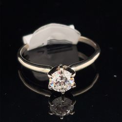 14KT White Gold Solitaire Diamond Ring 1.50g .5CTW SI1 Size 7 172505