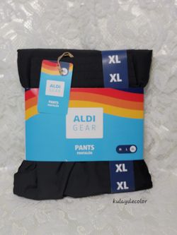 ALDI GEAR XL Black Jogger Pants Elastic Waistband Athletic Lounge Sweatpants NWT