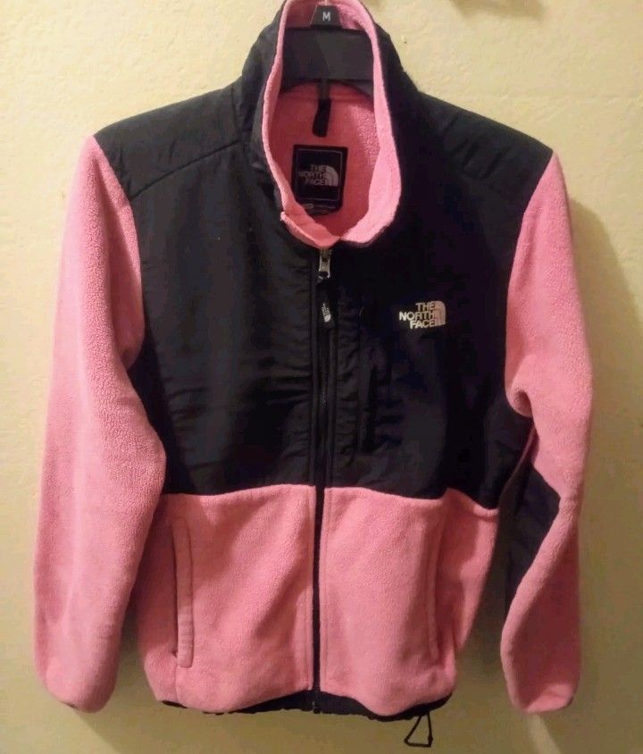 The North Face Jacket Womens Medium Pink Fleece Full Zip Hiking Casual Denali