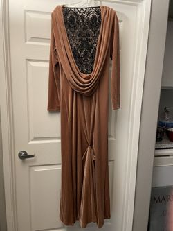 TadashiShoji Taupe evening Dress