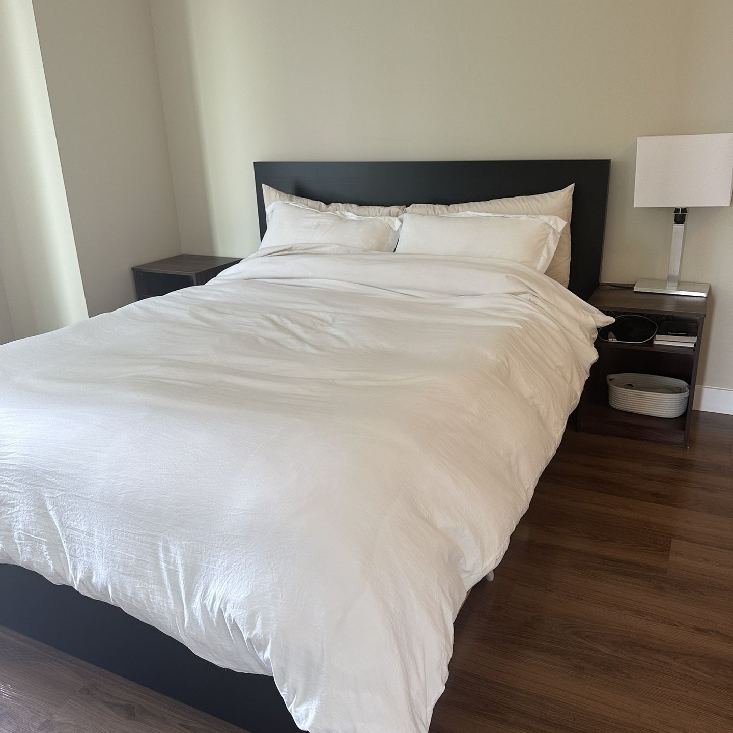 IKEA MALM Queen Bed, WITH Hybrid Mattress 