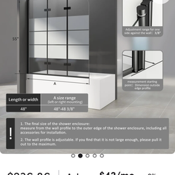 48'' - W x 55'' H Door Tub Door with FBS12BH-WY240812