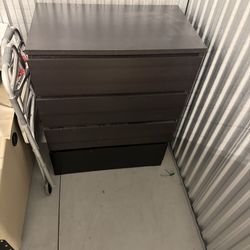 IKEA black dresser, back is missing the board H40”D19”W32”