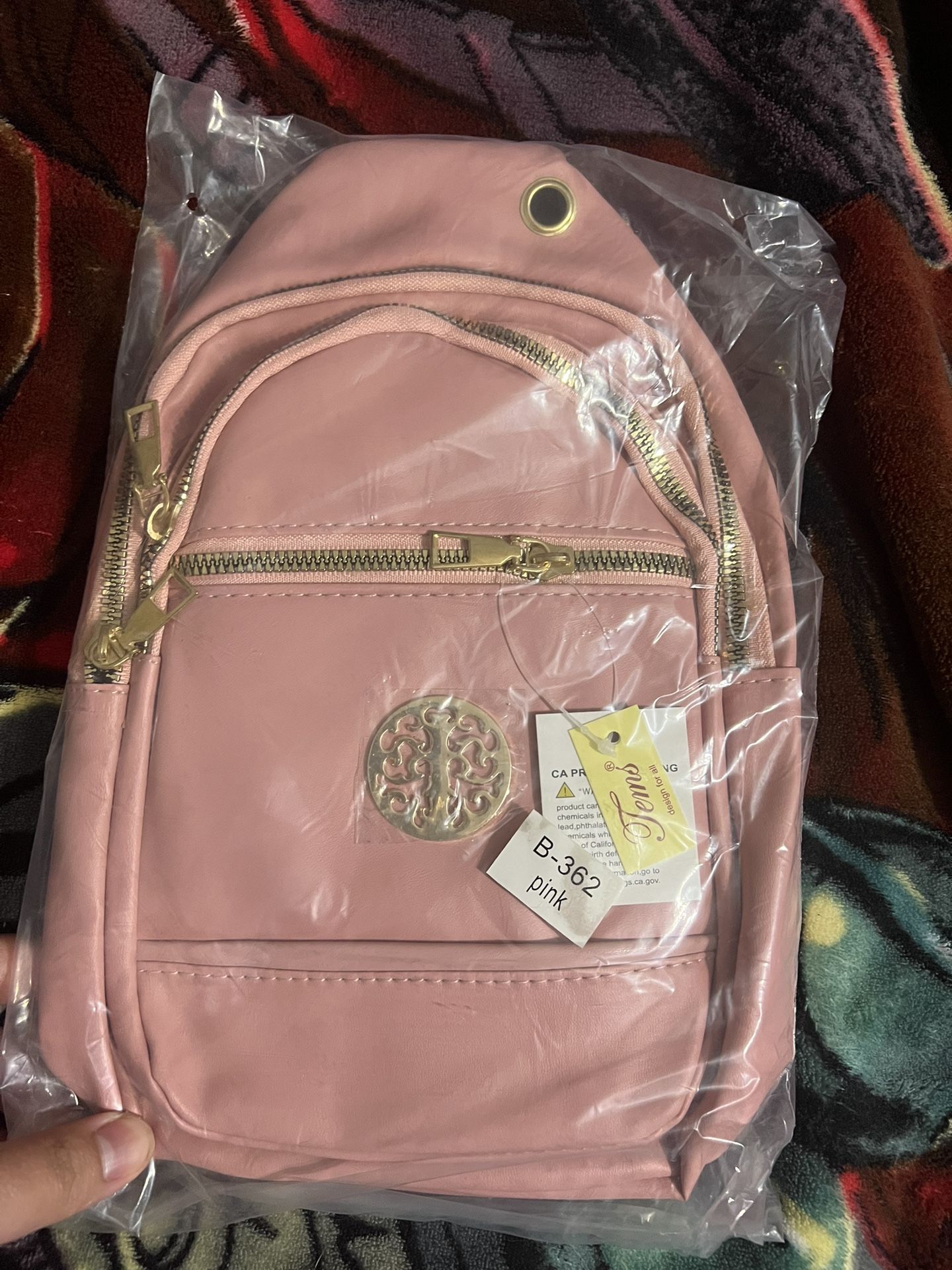 Pink Crossbody Backpack Purse