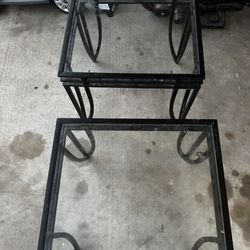 2 Glass end Tables 