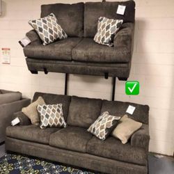 Ashley Signature Slate Dorsten Sofa And Loveseat Living Room Set🤩 New Brand 🎈 On Display🏠