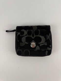 Coach Signature Small Zip-Around Wallet ripped but still in good condition
