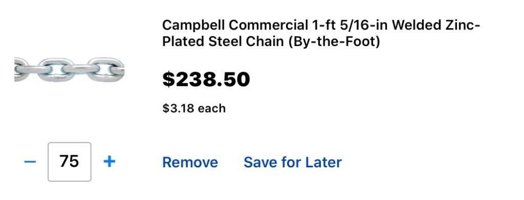 Steel chain 75ft