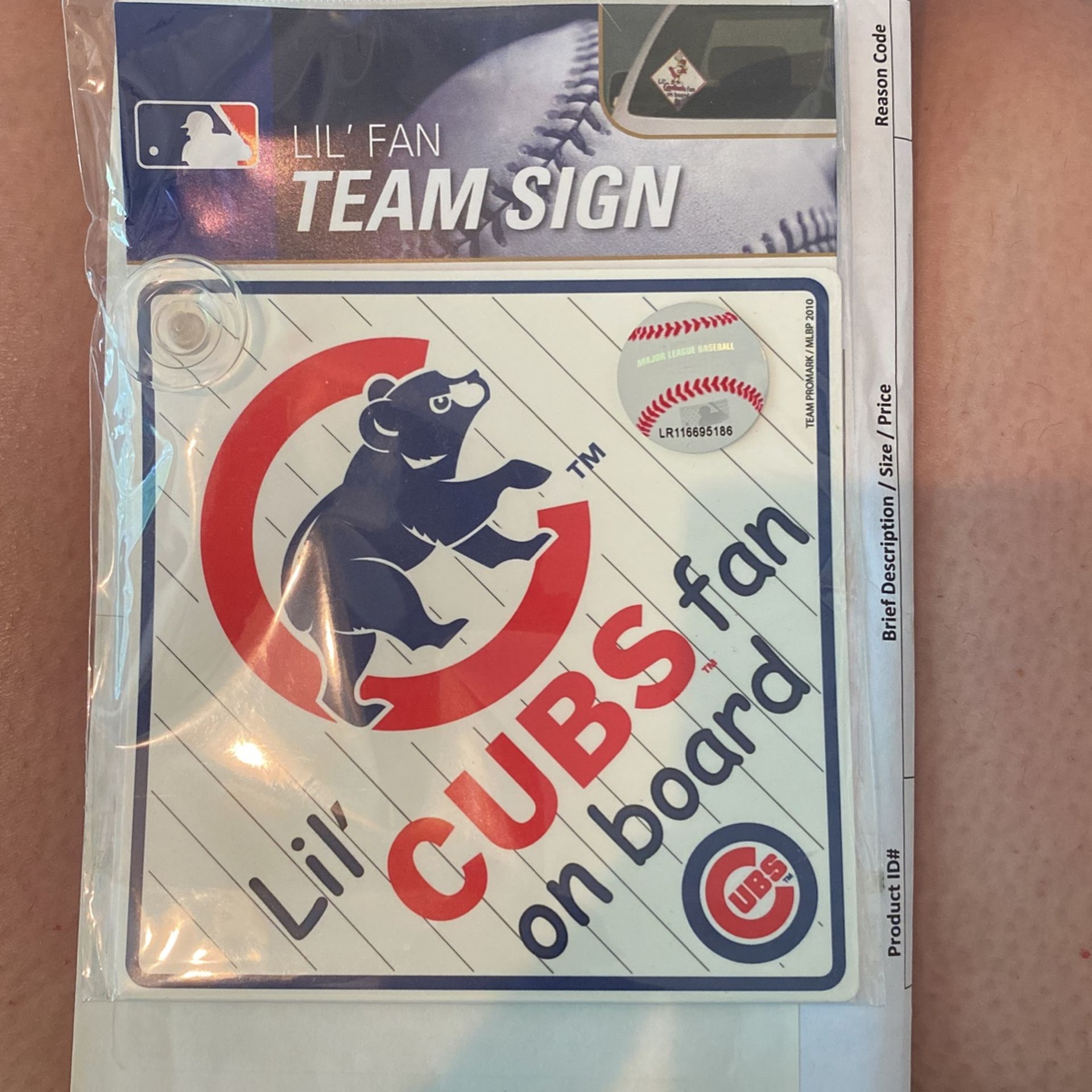CUBS baby On Board Car/windown Sign