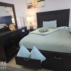 Queen Bedroom Set 4pc ✅ Delivery available ✅ Financing Options Available!✔️✨️No Credit Needed✔️✨️$0 Or $50 Down Payment✨️