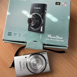 Canon Powershot ELPH 150 IS 16.0 MP Silver Digital Camera