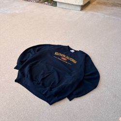 90s Dodger USC Trojans Black Crewneck Sweatshirt Mens Size Large