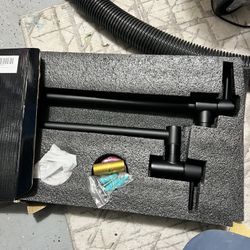 Sarlai Black Pot Filler Faucet Wall Mount Kitchen 