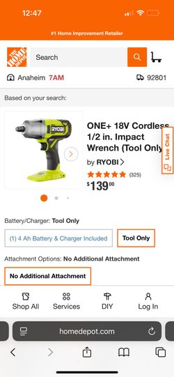Ryobi Cordless 3-Speed 1/2 in. Impact Driver 