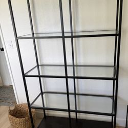 Black Glass Shelves Storage IKEA 