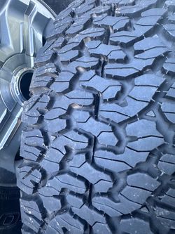 All-Terrain Truck Tire on Aluminum Wheel